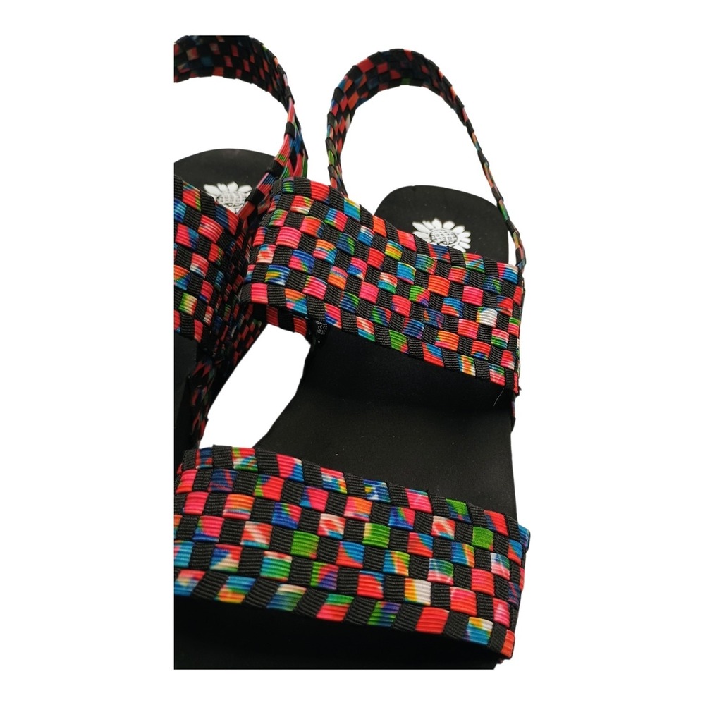 Yellow Box Women's Wedge Sandal Woven Fabric Multicolor Straps Comfort Size 11 - Picture 3 of 16